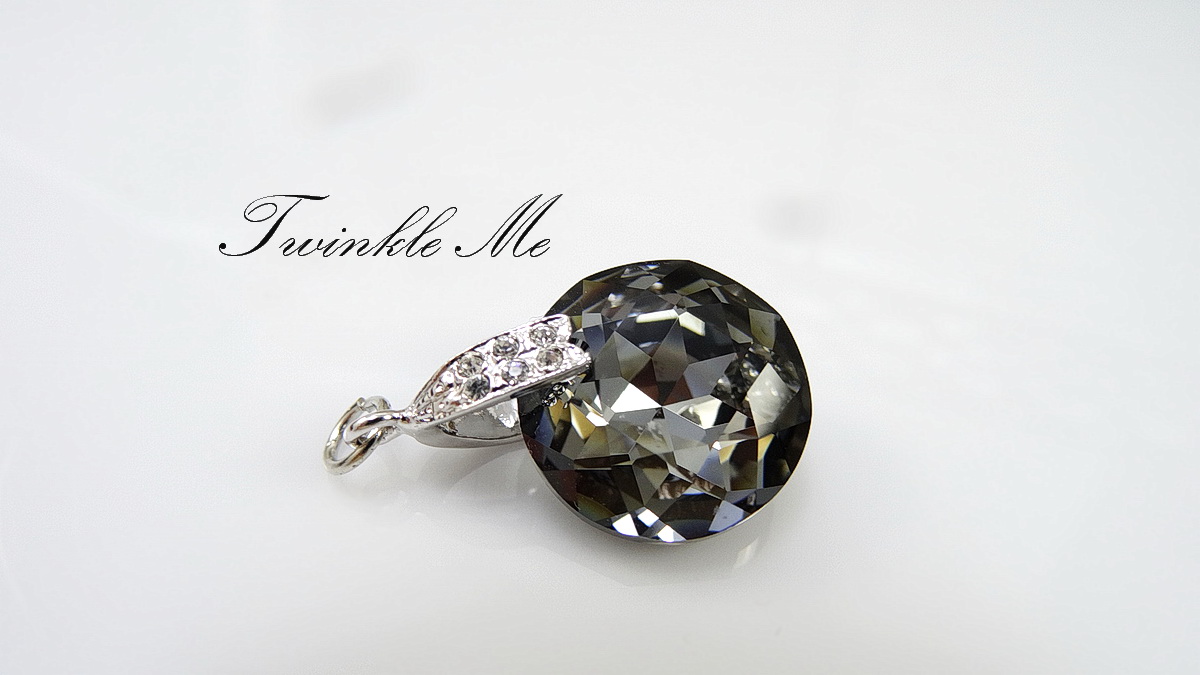 black diamond crystal swarovski pendant